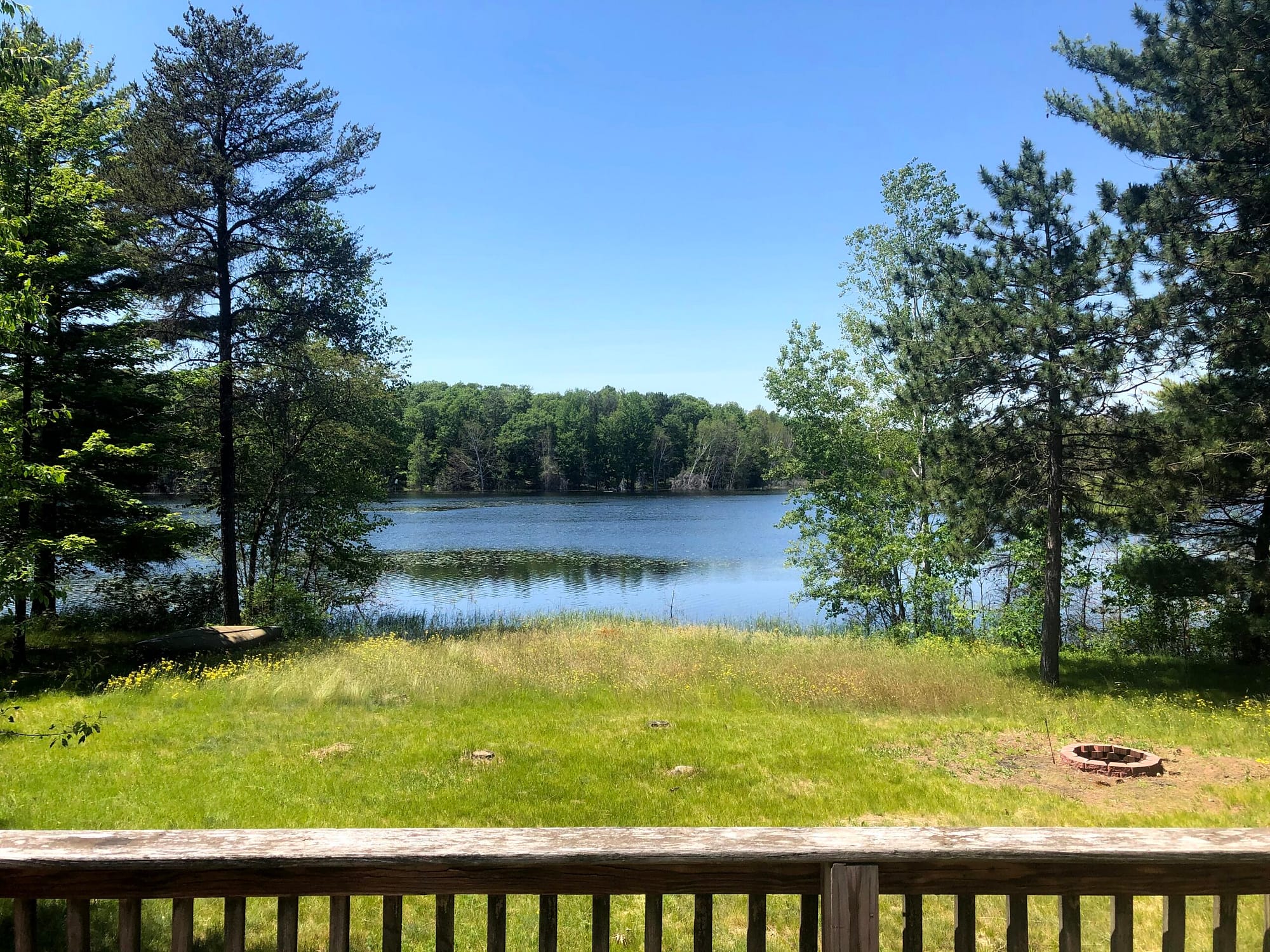 View of the lake at Camp Miller, summer 2020