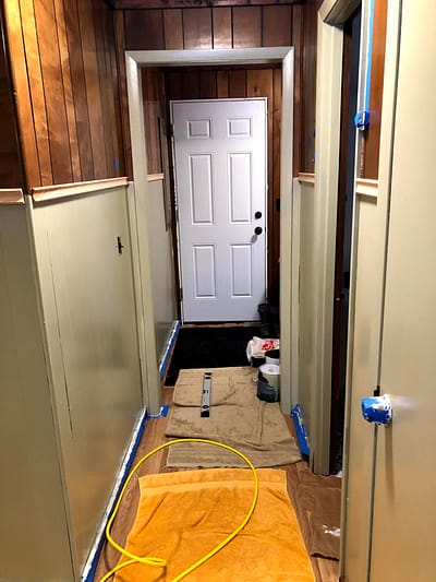 During: The DIY Hallway Wainscoting Project